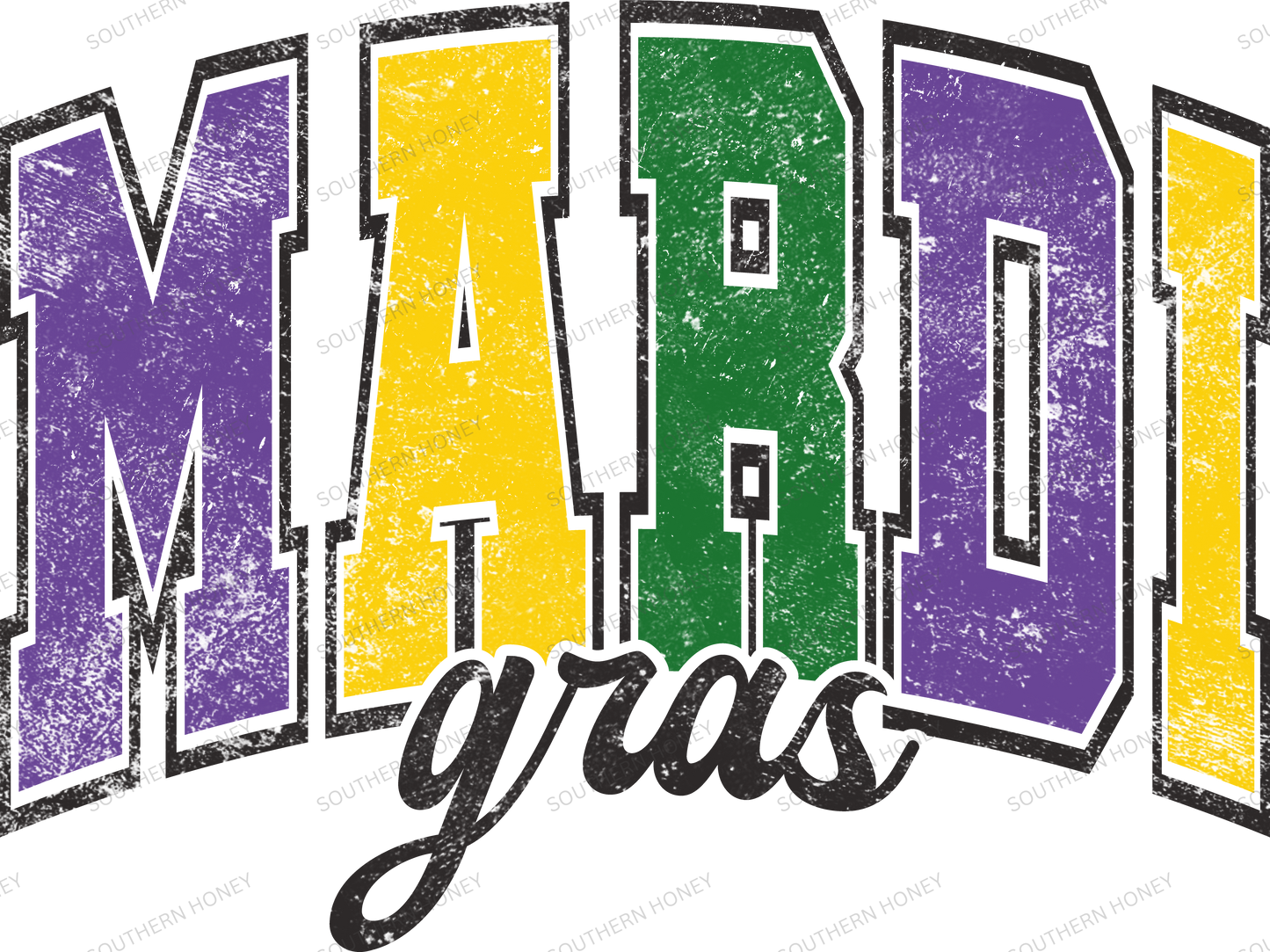 Mardi Gras Varsity Distressed