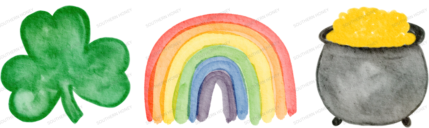St. Patrick's Day Shamrock, Rainbow, Gold
