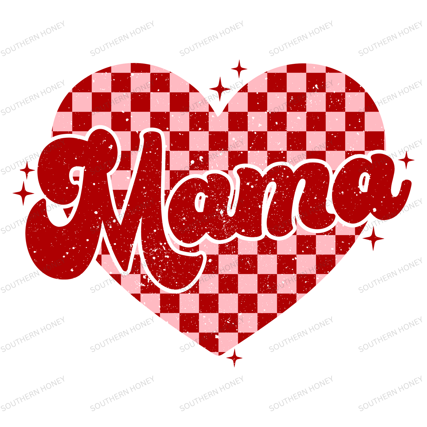 Valentines Mama Heart Distressed