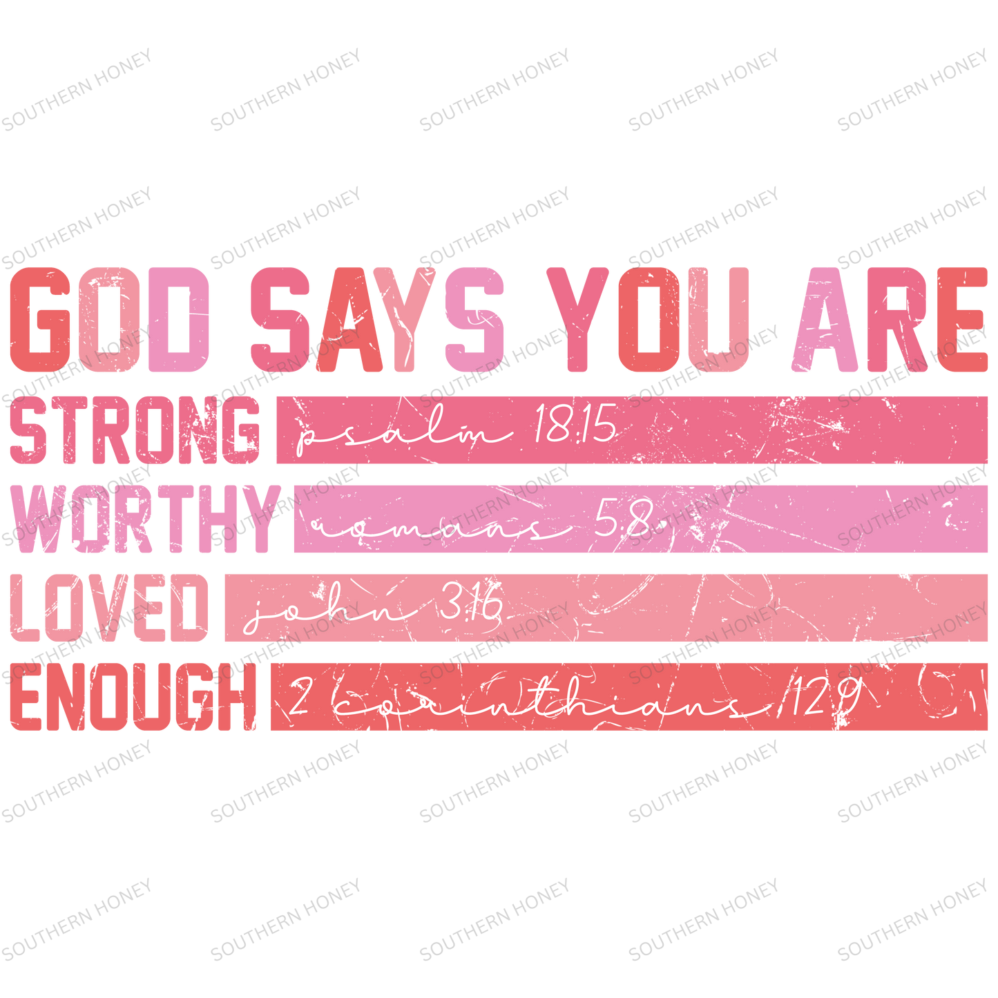 Valentine God Says you are - Distressed