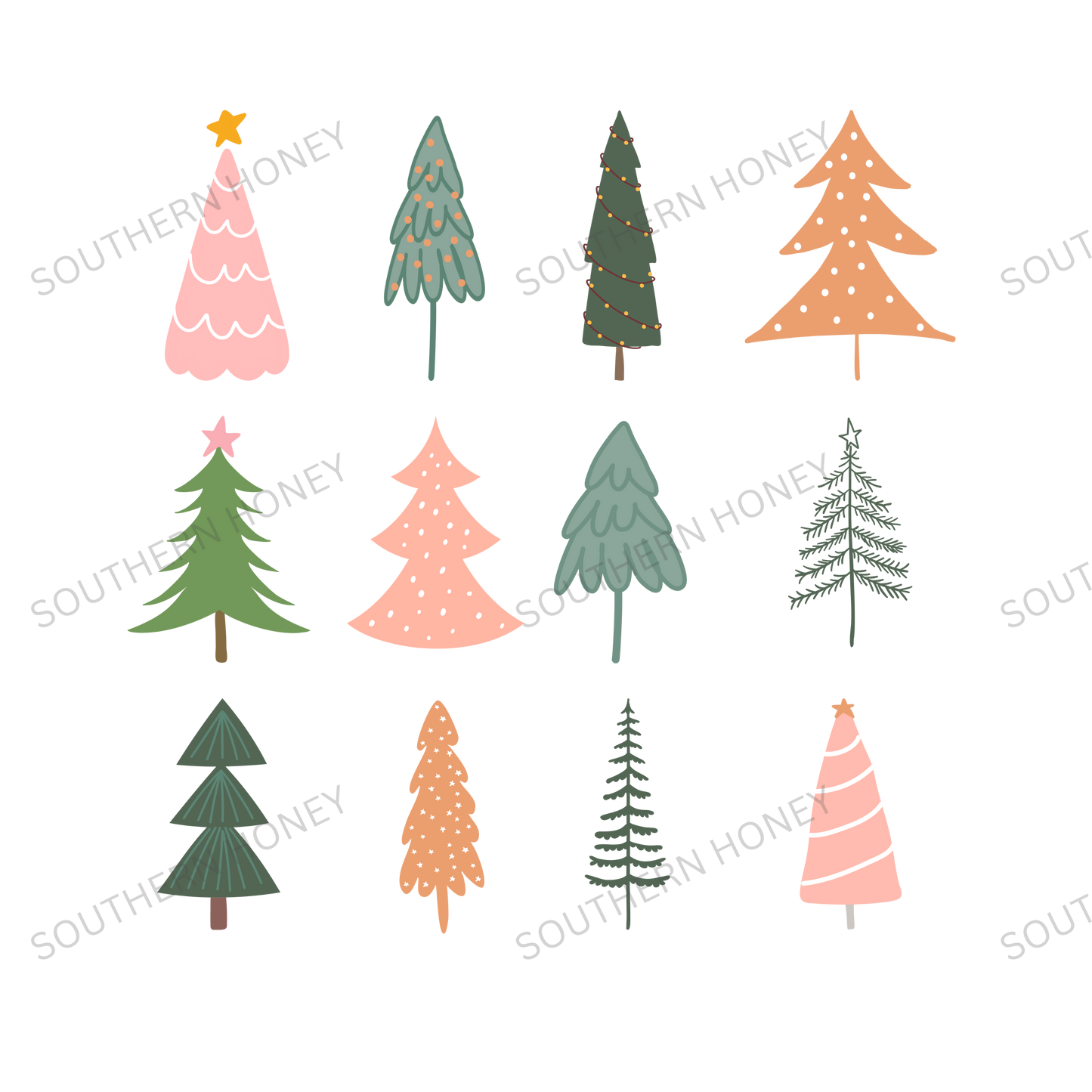Christmas - Pink Christmas Trees
