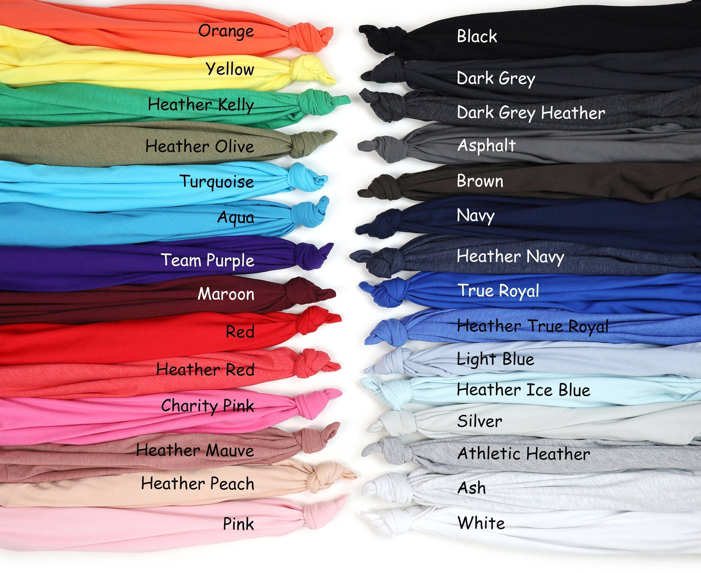 Bella Canvas Color Chart
