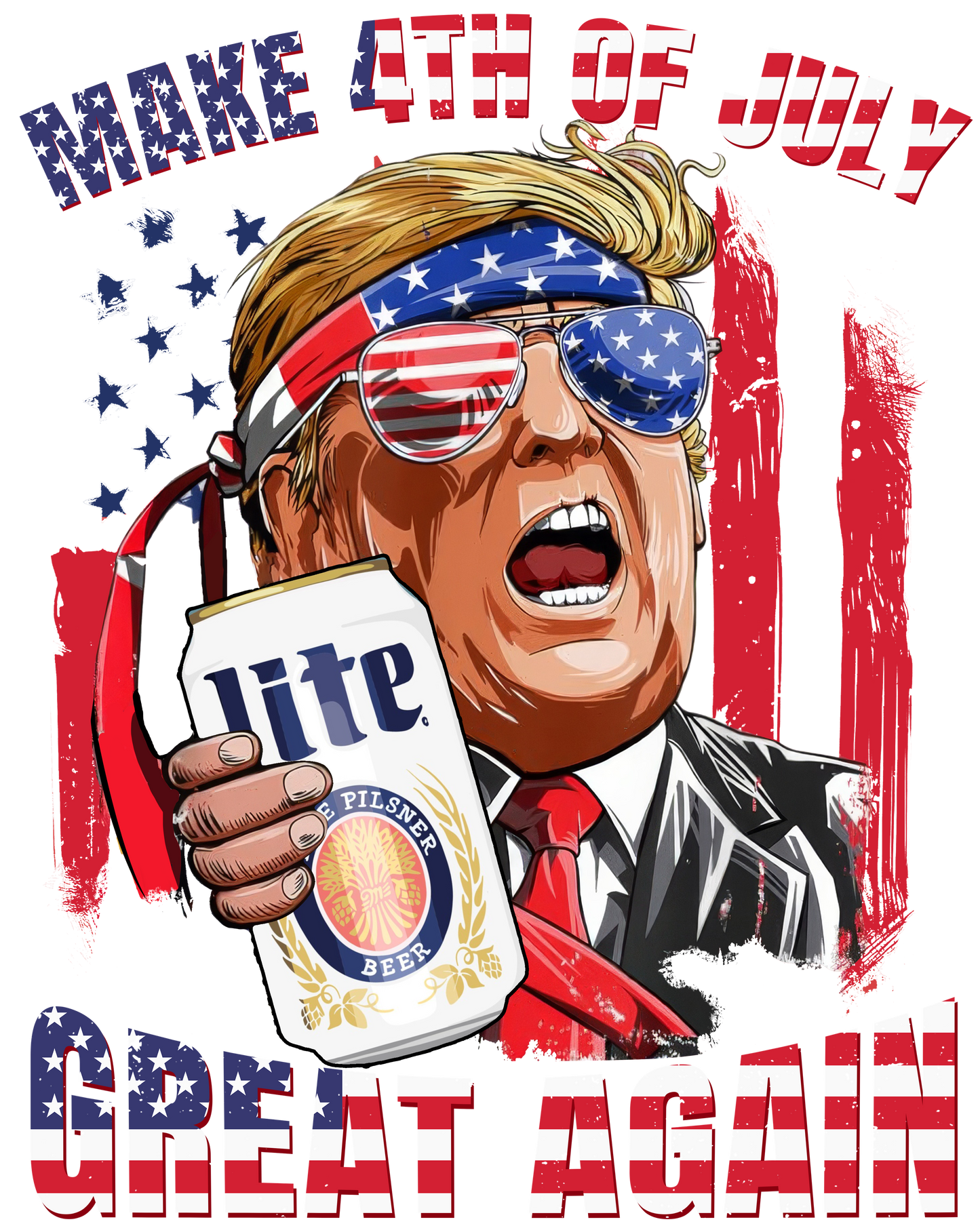 Trendy Make 4th of July Great again Miller Lite