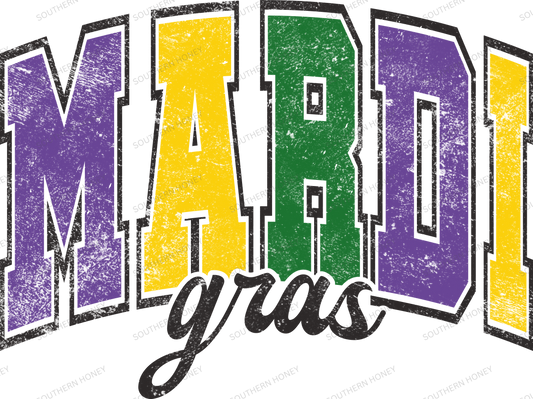 Mardi Gras Varsity Distressed