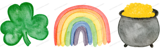 St. Patrick's Day Shamrock, Rainbow, Gold
