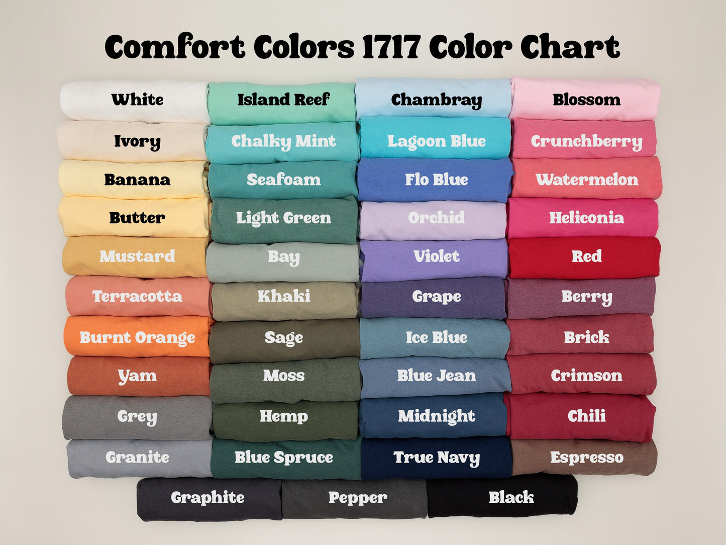 Comfort Colors Color Chart
