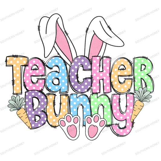 Easter Teacher Bunny Distressed