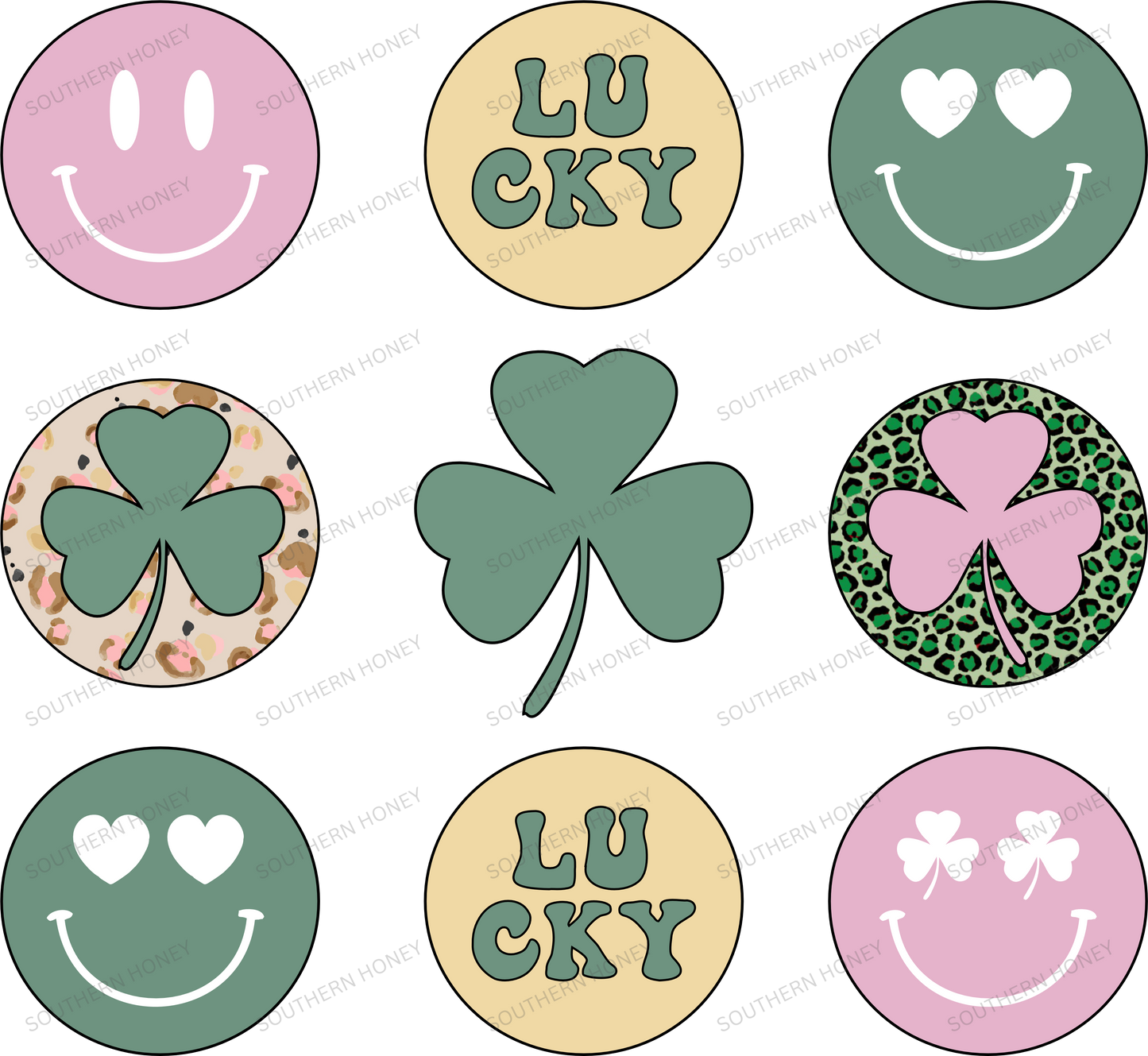 St. Patrick's Day Smiley Shamrocks