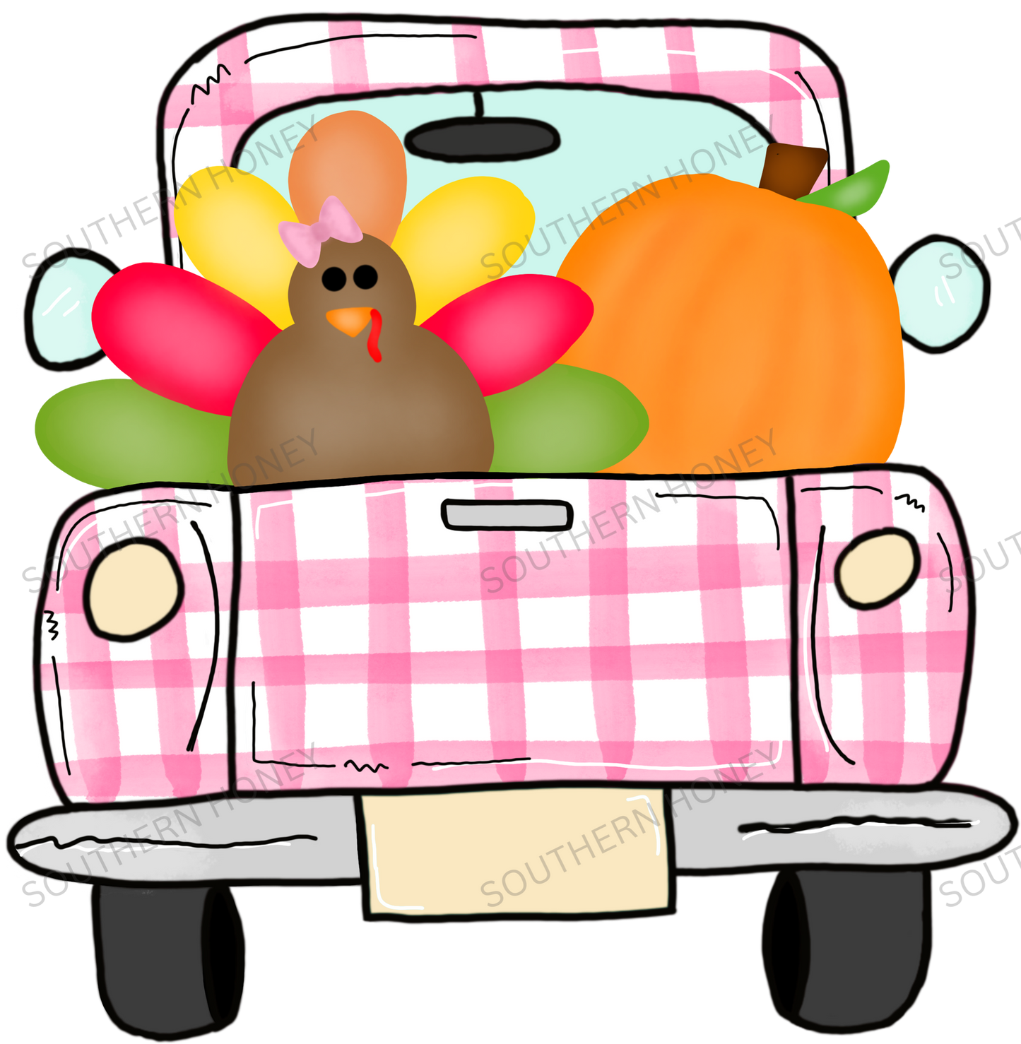 Thanksgiving Childrens Turky Pink Truck