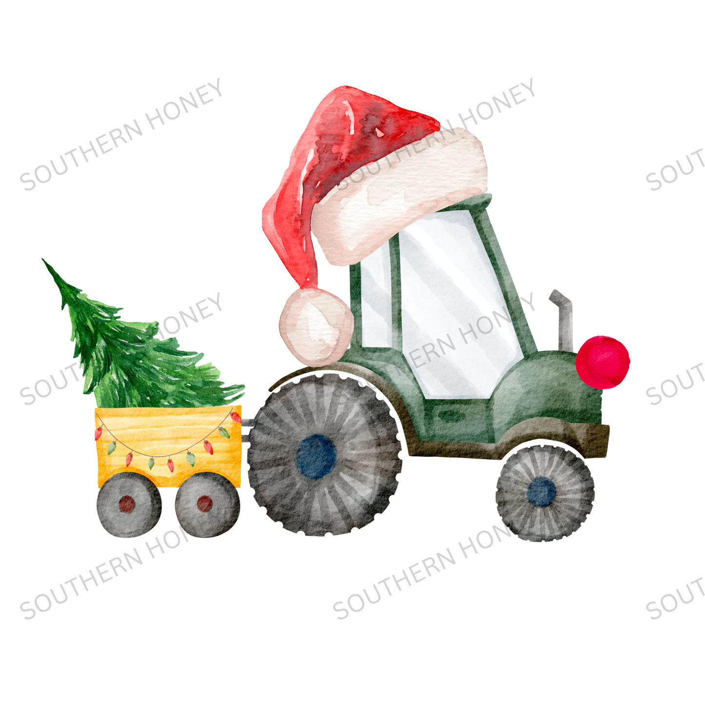 Christmas Childrens Santa Hat Tractor