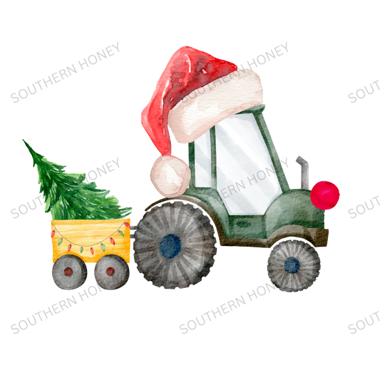 Christmas Childrens Santa Hat Tractor